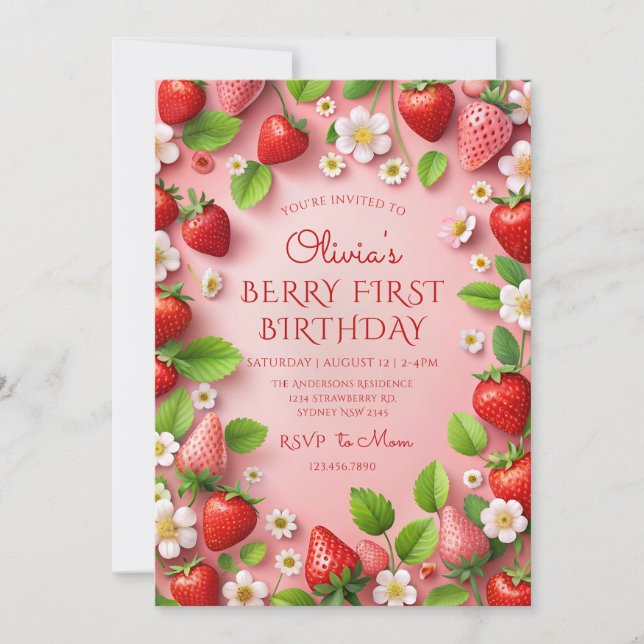 Invitation Berry Premier anniversaire (Devant)