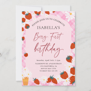 Invitation Berry premier anniversaire fraise 1er anniversaire