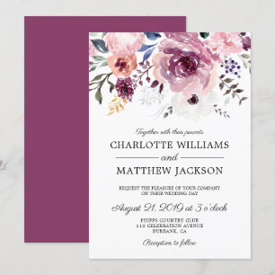Invitation Berry Roses Rose Mariage Floral