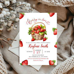 Invitation Berry rouge en amour fraise Fête des mariées à thè