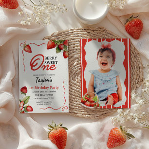 Invitation Berry Sweet 1er anniversaire Photo