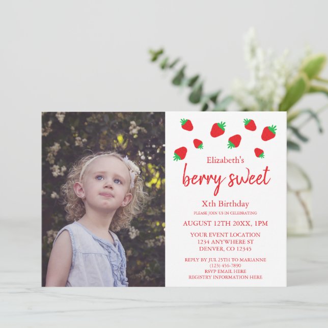 Invitation Berry Sweet Anniversaire (Debout devant)