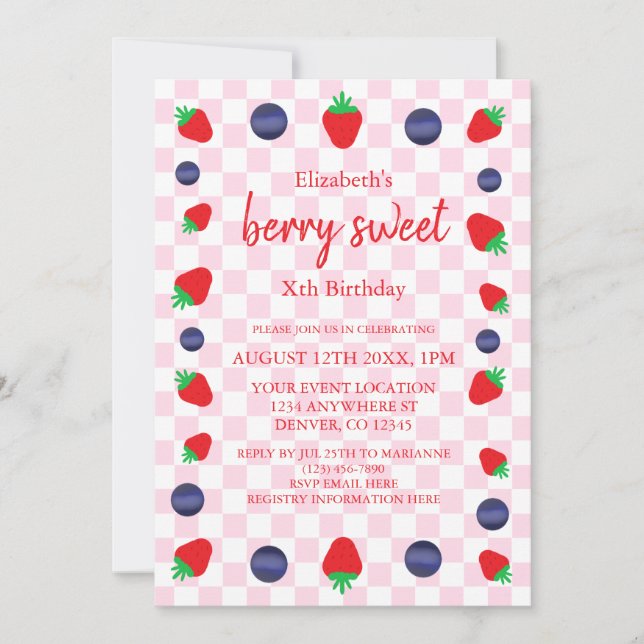 Invitation Berry Sweet Anniversaire (Devant)