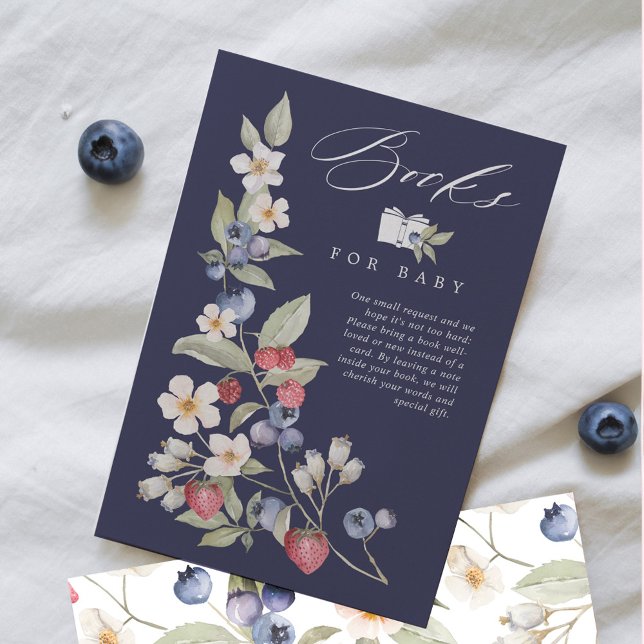 Invitation Berry Sweet Baby Berries & Fleurs Livres Pour Bébé (Berry Sweet Baby Berries & Flowers Books For Baby Invitation)