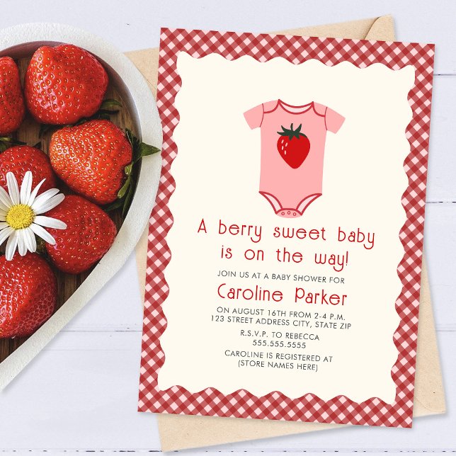 Invitation Berry Sweet Baby En vichy Bodysuit (Créateur téléchargé)