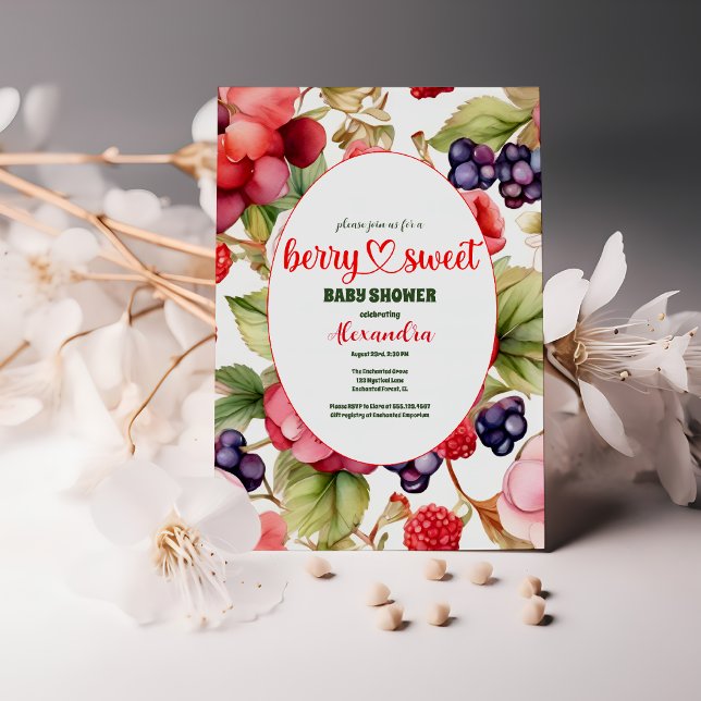 Invitation Berry Sweet Baby shower (Créateur téléchargé)