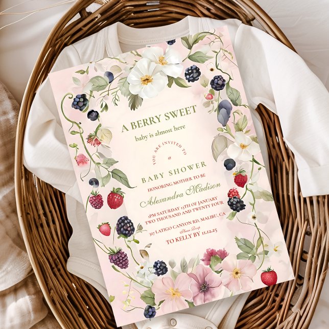 Invitation Berry Sweet Baby shower (Créateur téléchargé)