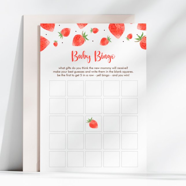 Invitation Berry Sweet Baby shower Baby Bingo Game Card (Créateur téléchargé)