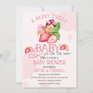 Invitation Berry Sweet Baby shower Invitation! Mon Bébé !