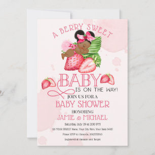 Invitation Berry Sweet Baby shower Invitation! Mon Bébé !