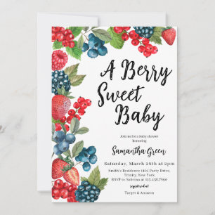 Invitation Berry Sweet Baby sur le chemin Baby shower