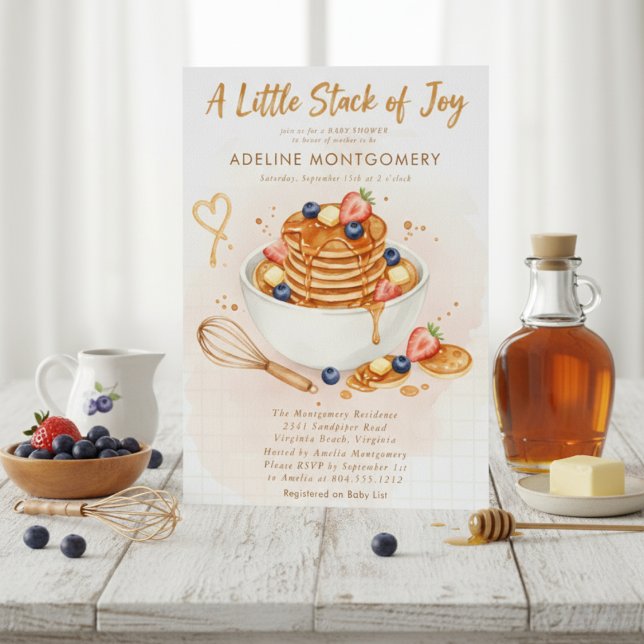 Invitation Berry Sweet breakfast pancake baby shower (Créateur téléchargé)