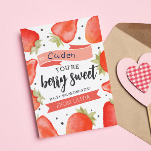 Invitation Berry Sweet Classroom Valentine's Day Card