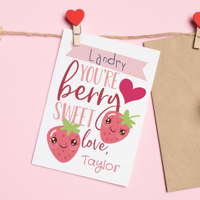 Invitation Berry Sweet | Classroom Valentine's Day Card (Créateur téléchargé)