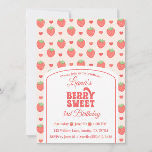 Invitation Berry Sweet Fête d'anniversaire des 3 ans de la