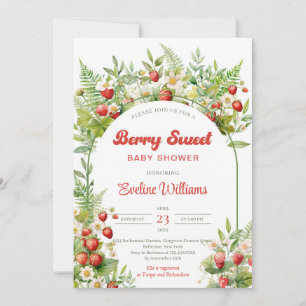 Invitation Berry Sweet Fraise Feuilles