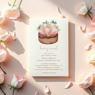 Invitation Berry Sweet Strawberry Cupcake Baby shower