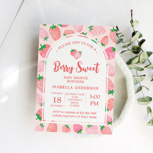 Invitation Berry Sweet Strawberry Girl Baby shower