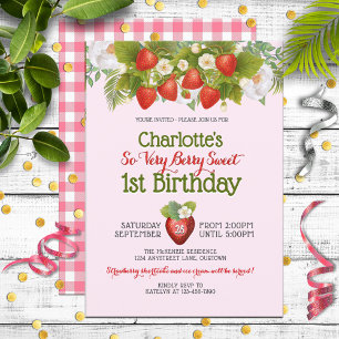 Invitation Berry Sweet Strawberry thème Fille's Birthday