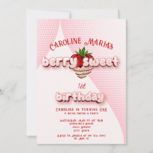 Invitation Berry Sweet Strawbery fête d'anniversaire