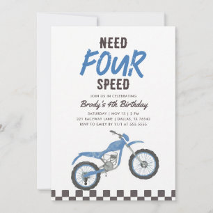 Invitation Besoin de Quad Dirt Bike 4e Anniversaire