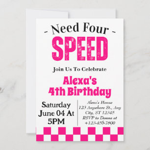 Invitation Besoin d'une fille à quatre vitesses pour une fête