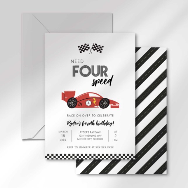 Invitation Besoin d'une voiture de course à quatre vitesses A (Créateur téléchargé)