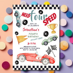 Invitation Besoin d'une voiture de course rapide pour le quat