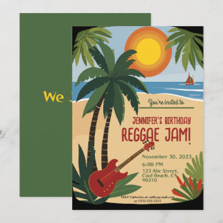 Invitation Bestie's Birthday Reggae Jam personnalisé