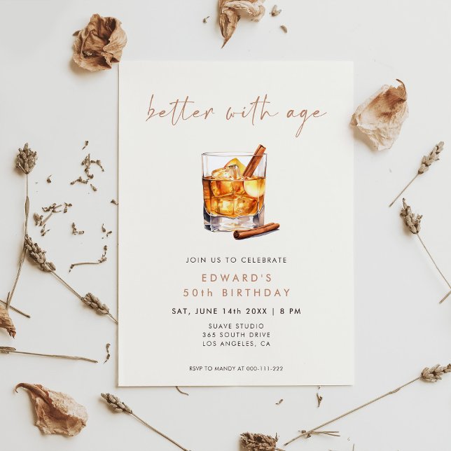 Invitation Better With Age Whisky Birthday (Créateur téléchargé)