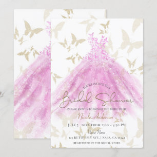 Invitation Beurre Danse Rose or robe Fête des mariées