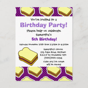 Invitation Beurre d'arachide et gelée à thème - gelée de rais