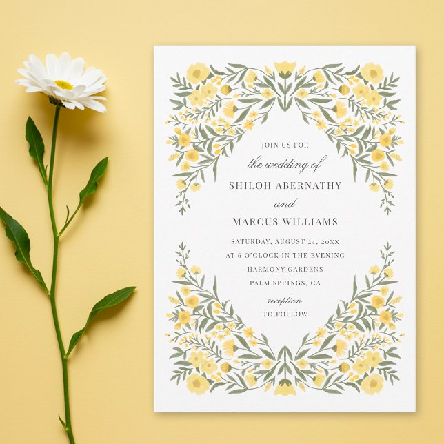 Invitation Beurre d'Avalon Mariage de cadre diamant Floral Ja (Créateur téléchargé)