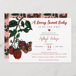 Invitation Beurre de framboise rouge doux Baby shower