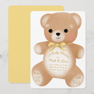 Invitation Beurre en peluche Baby shower de la corneille jaun
