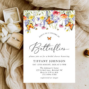 Invitation Beurre Fleur sauvage mignon Fête des mariées flora