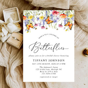 Invitation Beurre Fleur sauvage mignon Fête des mariées flora