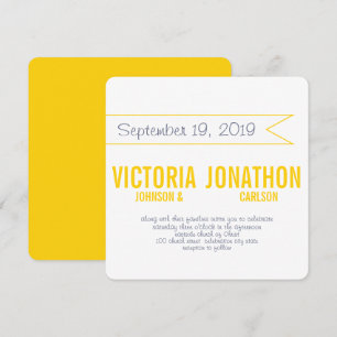 Invitation Beurre Jaune Mariage de typographie moderne