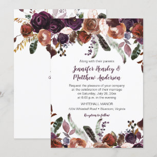 Invitation Beurre Poupée Roses Boho Mariage