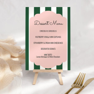 Invitation Beverly Hills Pink & Green Dessert Menu Signal