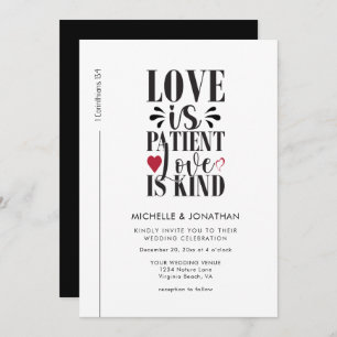 Invitation Bible chrétienne noire moderne Mariage Verse