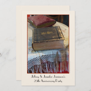 Invitation Bible Vintage du Parti du 25e anniversaire