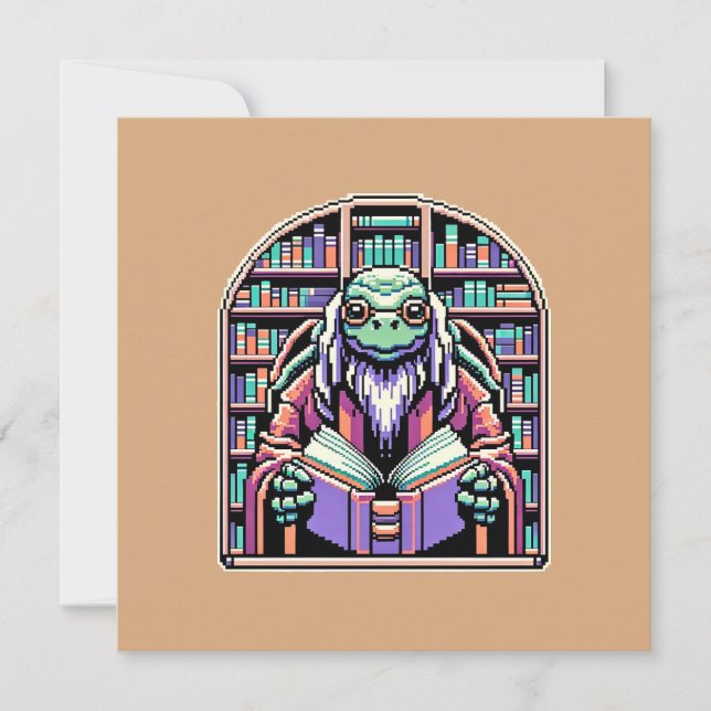 Invitation Bibliothécaire de tortue cybernétique - Gardien de (Devant)