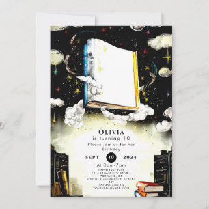 Invitation Bibliothèque Fairytale Livre d'histoire personnali