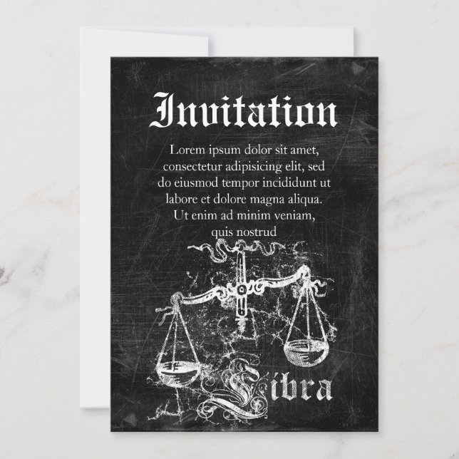 Invitation Bibliothèque Vintage Zodiac (Devant)
