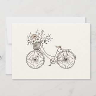 Invitation Bicyclette vintage avec l'invitation de panier en 