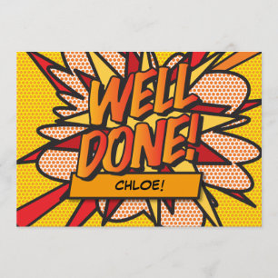 Invitation BIEN FAIT Nom Fun Retro Comic Book Pop Art