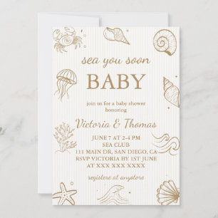 Invitation Bientôt à la mer bébé Shower Neutre
