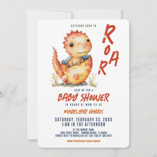 Invitation Bientôt à l'éclosion pour rugir Bébé Œuf de Dinosa