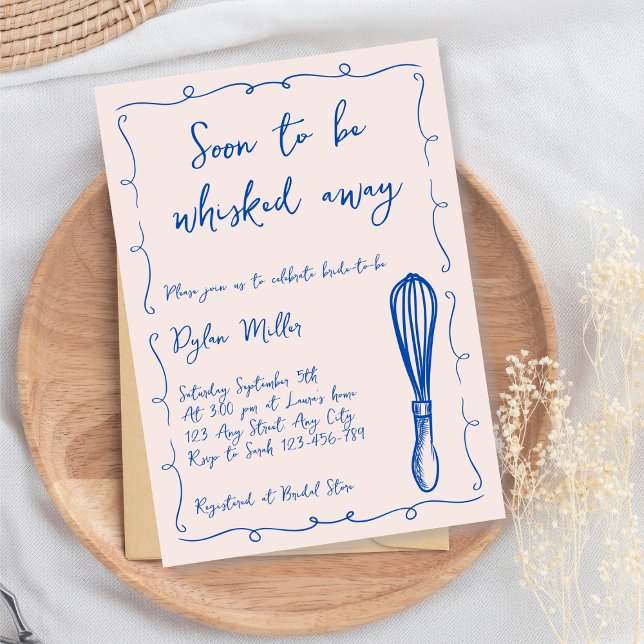 Invitation Bientôt être fouetté Fête des mariées de cuisine (Soon To be Whisked Away Kitchen Bridal Shower Invitation)